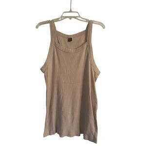 GUC IBS Men's Tan Tank Top Ribbed Muscle Shirt Size Large